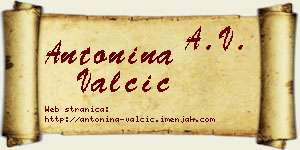 Antonina Valčić vizit kartica
